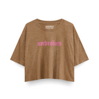 UNBROKEN Croptop - Acid Wash Camel