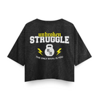 Croptop Negro Acid Wash