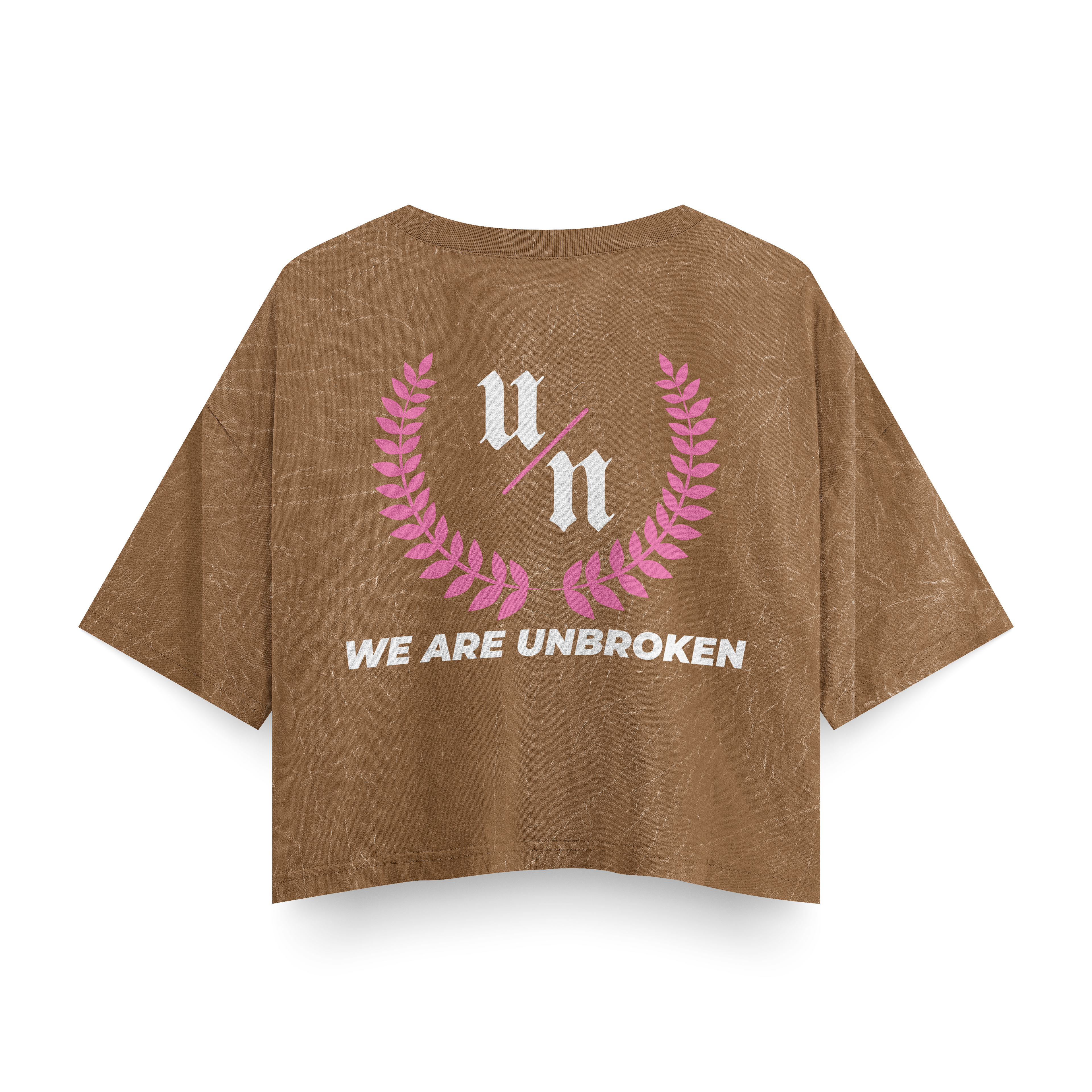UNBROKEN Croptop - Acid Wash Camel