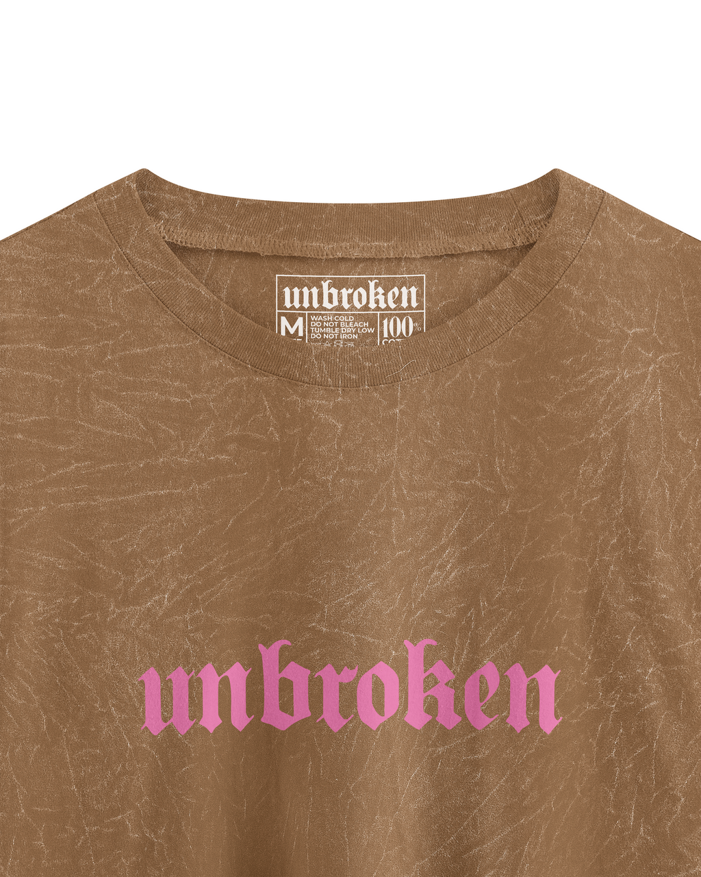 UNBROKEN Croptop - Acid Wash Camel