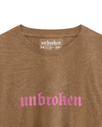 UNBROKEN Croptop - Acid Wash Camel