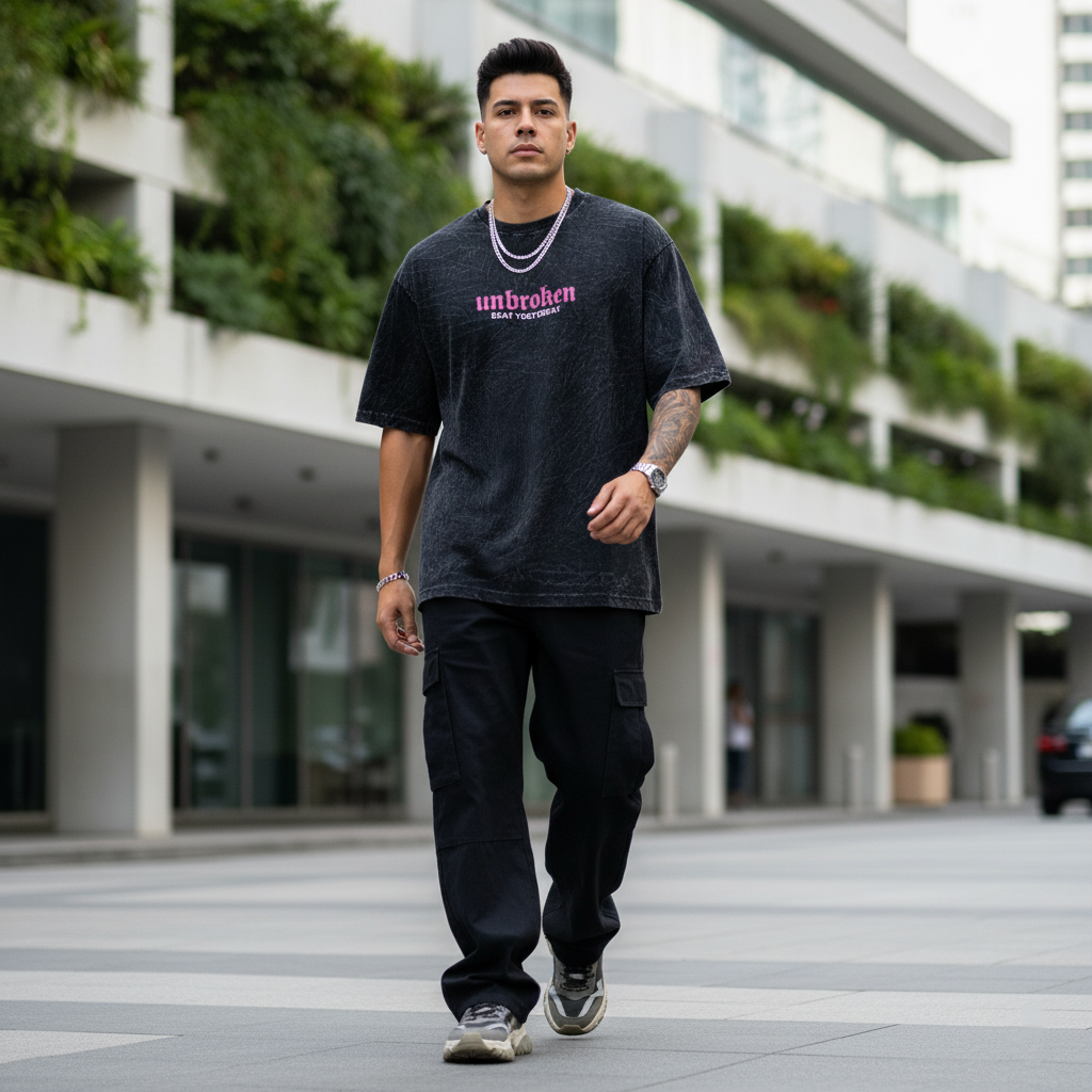 Oversize Negra Acid Wash