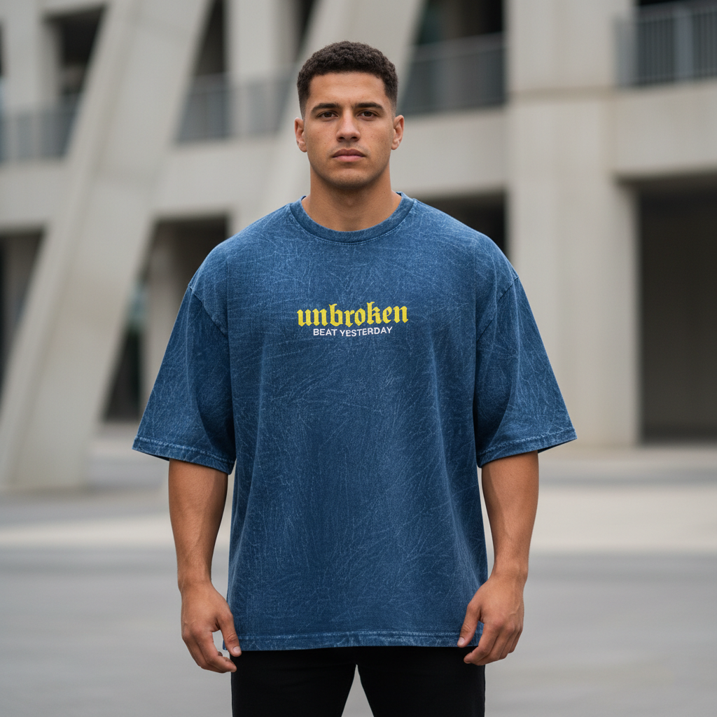 Oversize Azul Acid Wash