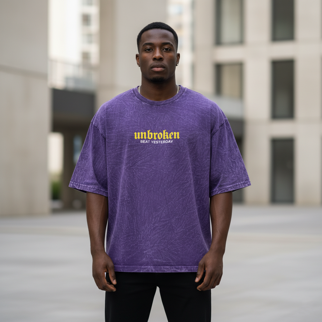 Oversize Morada Acid Wash