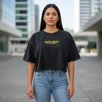 Croptop Negro Acid Wash