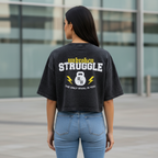 Croptop Negro Acid Wash