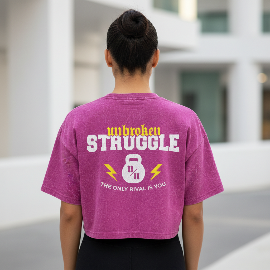 Croptop Rosa Acid Wash