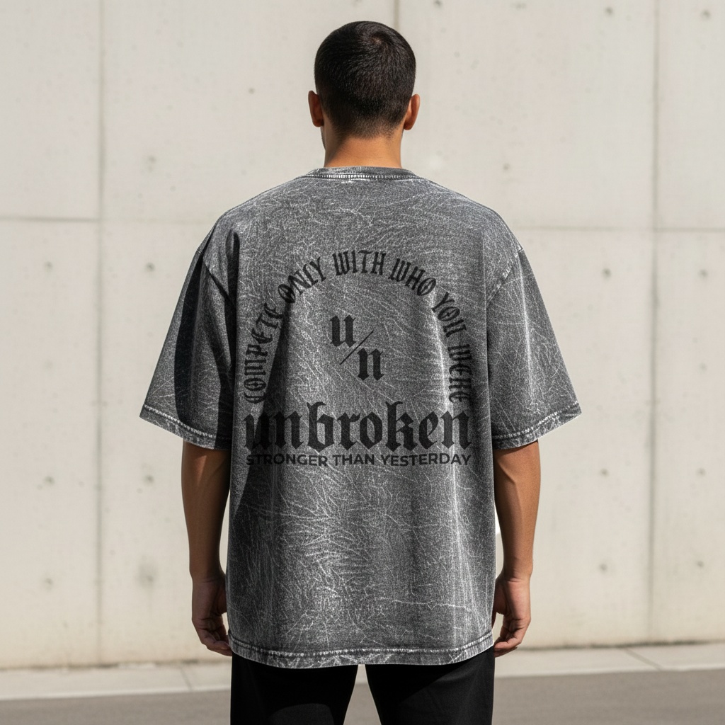 Oversize Gris Acid Wash