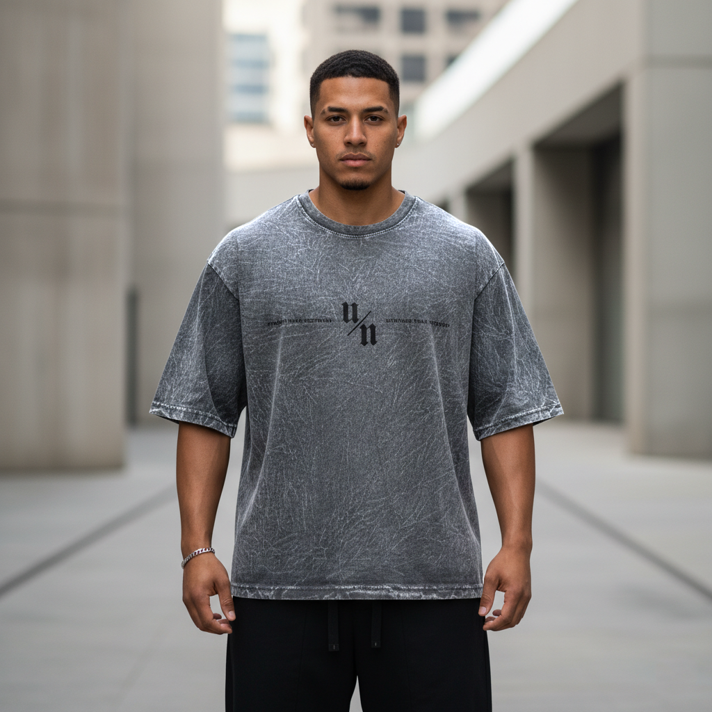 Oversize Gris Acid Wash