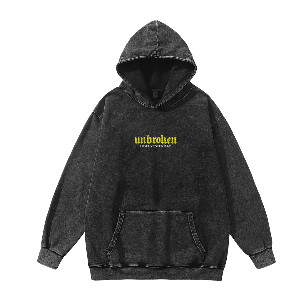 Hoodie Negro Acid Wash