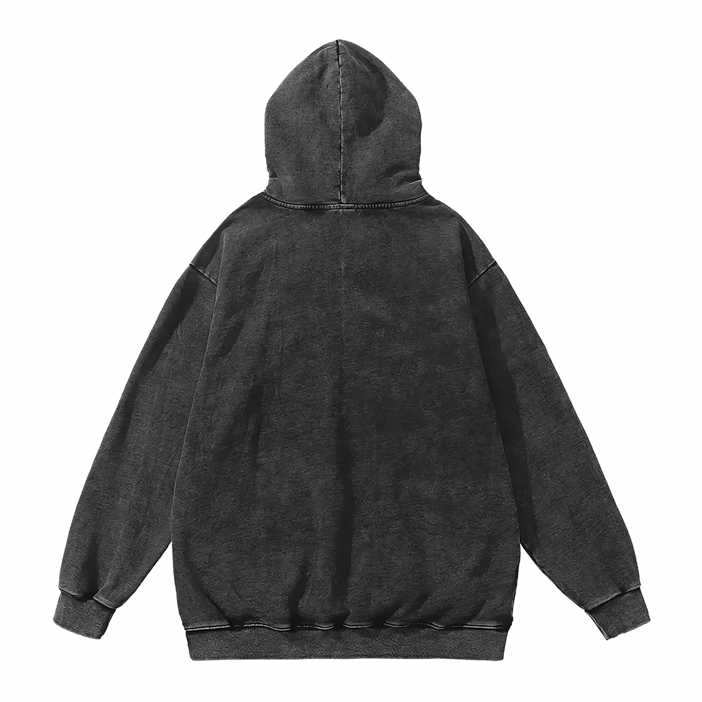 Hoodie Negro Acid Wash
