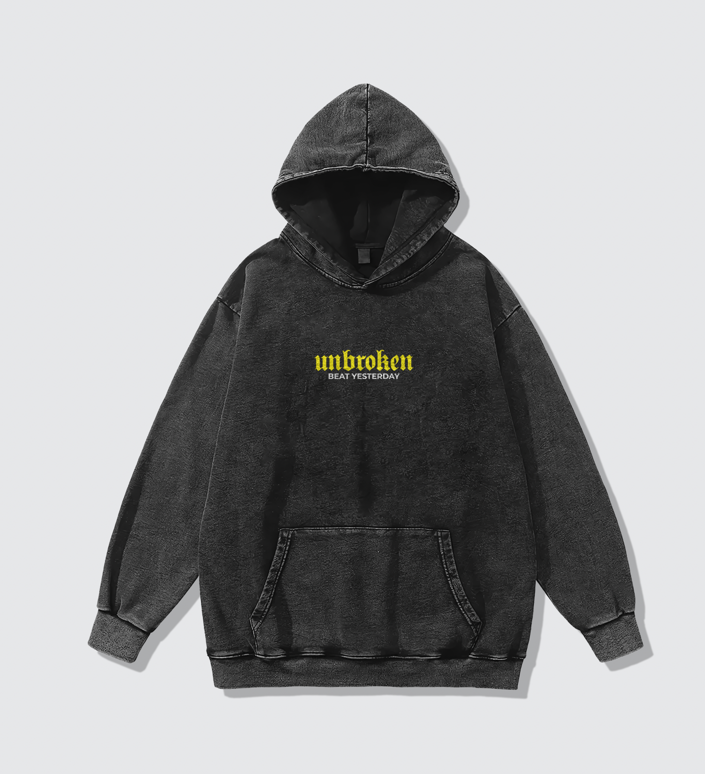 UNBROKEN Hoodie – Heavyweight Acid Wash